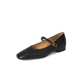 KYLETHOMASW  -  Small Leather Shoes Women's Spring Low-heeled Buckle Pumps Womens Square Head Two Wear Mary Jane Women's Shoes