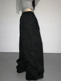 KYLETHOMASW  -  Y2K Rivet Sweatpants Women Streetwear Fleece Black Baggy  Hip Hop Wide Leg Pants Fashion Casual Trousers