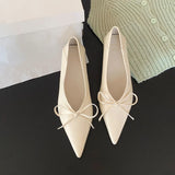 KYLETHOMASW  -  Fashion Butterfly-Knot Comfort Women Flats Shoes Casual Non-Slip Female Soft Pointed Toe Dress Ladies Flat Slip On Shoes