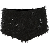 KYLETHOMASW  -  Spicy Girl Sexy Black Low Waist Casual Shorts Women Summer New Chic Glitter Furry Slimming Ultra Short Hot Pants for Women