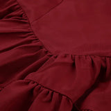 KYLETHOMASW  -  French Retro Red Bow Strap Neck Dress Waist Thin A Word Fluffy Suspender Short Skirt Spring
