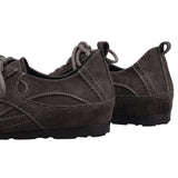 KYLETHOMASW  -  women's natural suede leather round toe lace-up flats oxfords high quality soft comfortable casual female flats shoes