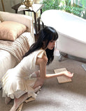 KYLETHOMASW  -  Y2K Irregular Mini Dress Women Harajuku Aesthetic Lace Patchwork White Dresses Summer Korean Design Bodycon Vestidos New