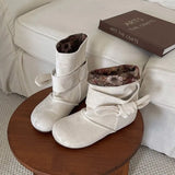 KYLETHOMASW  -  French-style bow suede ankle boots new vintage British style, pairs with skirts, Melard slim boots