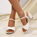 KYLETHOMASW  -  Summer New Women Sandals Ankle Strap Heels Women Open Toe Chunky High Heels Shoes for Women Party Dress Sandals Big Size 43