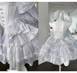 KYLETHOMASW  -  Sweet Princess Style High Waist Slimming Bow Dress Japanese Summer New Off-the-shoulder Lace-up Sleeveless Puffy Dresses
