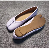 KYLETHOMASW  -  Split Toe Women Ballet Flats Fashion Tabi Shoes Casual Slip-on Loafers Ladies Pleated Leather Espadrilles Zapatillas Mujer