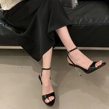 KYLETHOMASW  -  Fashion Ankle Buckle Ladies Super High Heels Sandals Shoes Female Round Toe Footwear Elegant Women Heeled Sandals Shoes Pumps