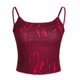 KYLETHOMASW  -  Retro red waist cinching slimming, backless camisole, spicy girl, niche temperament, sexy versatile tank top