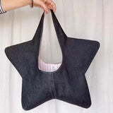KYLETHOMASW  -  Korean Star Denim Travel Top-Handle Bags Grunge Women All Match Shoulder Handbags Y2K Aesthetic Casual Shopping Purses Trendy