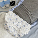 KYLETHOMASW  -  Sweet Kawaii Y2k Aesthetic Chic Handbags Cartoon Cute Cat Print Shoulder Bag Japanese Patchwork Lace Fairy Bow Crossbody Bags