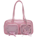 KYLETHOMASW  -  Harajuku New Niche Design Women's Bow Cute Ita Bag Jk Uniform Ulzzang Shoulder Bag for Girls Y2K Cartoon Handle Bag