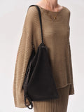 KYLETHOMASW  -  Retro Frosted Woven Fried Dough Twists Large Capacity One Shoulder Tote Bag