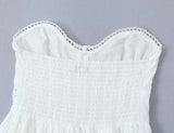 KYLETHOMASW  -  Sexy Lace Wrap Chest Slim Fit Dress French Fashion Blogger Off Shouder White Summer Mini Dress Women