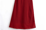 KYLETHOMASW  -  Sexy Women Ruffle V Neck Red Sling Long Dress Fashion Backless Sleeveless Elegant A-line Party Maxi Vestidos Summer