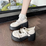 KYLETHOMASW  -  Black Super High Heels Mary Jane Shoes Women Goth Chunky Platform Pumps Woman Plus Size Ankle Buckle Party Lolita Shoes
