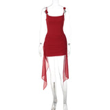 KYLETHOMASW  -  New Strap Splicing Flower Hip Wrap Streamer Suspender Dress Women