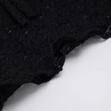 KYLETHOMASW  -  French Lace Patchwork V Neck Long Sleeve Slim Solid Y2k Streetwear Knitted T-Shirts