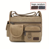 KYLETHOMASW  -  Men High Grade Crossbody Bag Dual Pocket Canvas Shoulder Bag Lightweight Travel Backpack Casual Daily Sling Bag