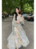 KYLETHOMASW  -  New Design Large Size Women's Dress Set Neck Hanging Strap Dress Meat Hiding Cardigan Unique And Beautiful Casual Wear