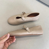 KYLETHOMASW  -  Elegant Ballet Flats Shoes for Women Soft PU Leather Mary Janes Shoes Ladies Spring Autumn Casual Streetwear Comfortable Loafers