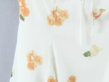 KYLETHOMASW  -  Retro White Flower Bow Ruched Chest Lace Slash Collar Satin Mini Dress Women Short Puff Sleeve Low Waist Swing Dresses Robe