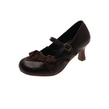 KYLETHOMASW  -  Women's High Heel Shoes 2026 New Lolita Style Women's Mary Jane Shoes Fashion Elegant Bowknot Party Wedding Ladies Dress Shoes