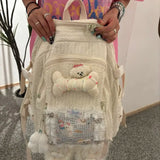 KYLETHOMASW  -  Bear Bone Lace Mochila Spice Girl Backpack High Capacity Bag Original Commuter Mochilas Mujer Y2k Harajuku Bags for Woman
