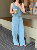 KYLETHOMASW  -  Stylish Women Rompers Chic Loose High Street Summer Mujer Office Lady Halter Casual Slim Elegant New Jeans Jumpsuits