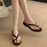 KYLETHOMASW  -  Luxury Footwear Low Heel Women Slippers Flip flops Shoes Fashion Round Toe Ladies Heeled Slippers Shoes Female Slides Sandals