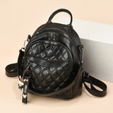 KYLETHOMASW  -  Women's Large Capacity Fashionable Diamond Pattern Street Style Backpack Handbag Soft PU Material Zipper Closure Daily Use