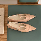 KYLETHOMASW  -  New Spring Fashion Non-Slip Women Mary Janes Flats Shoes Comfort Footwear  Pointed Toe Female Buckle T-Strap Ladies Flats Shoes