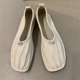 KYLETHOMASW  -  Pleated Retro Casual Flat Shoes Women Loafers Soft Sole Comfort Office Women Shoes Light Soft Leather Brand Ballet Flats Women