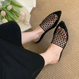 KYLETHOMASW  -  Fashion Pointed Toe Ladies Flats Slippers Female Footwear Sandals Shoes Summer Beach Slides Flats Slippers Shoes For Women Mules