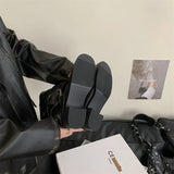 KYLETHOMASW  -  Black Boots Ladies Round Toe Chunky Heels Fall Shoes Belt Buckle Cowboy Boots For Woman 2025 New Arrivals Botas Vintage