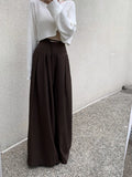 KYLETHOMASW  -  Early New Product Retro Temperament Drawstring Design Sense High Waist Hanging Sense Casual Mopping Pants Wide Leg Pants