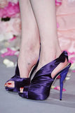KYLETHOMASW  -  New Arrival Women's Sexy Purple Character Silk Ankle Straps High Heel Slingback Peep Toe Low Platform Fashion Dress Party Pumps