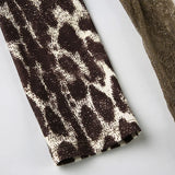 KYLETHOMASW  -  European and American sexy leopard print trend slim fit base T-shirt with personalized lace side panel design, slimming top