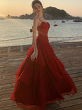 KYLETHOMASW  -  Elegant Ruffles Birthday Party Dress Korean Spaghetti Strap Sleeveless Princess Evening Dresses Summer Holiday Beach Vestidos
