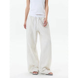 KYLETHOMASW  -  Women White Stripe Baggy Wide Leg Pants Japanese 2000s Y2k Vintage High Waist Straight Pants Casual Long Trousers Clothes