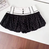 KYLETHOMASW  -  New Arrival Women High Waist Polka Dot Mini Skirt Korean Chic Casual A-Line Summer Streetwear Short Skirt