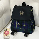 KYLETHOMASW  -  Spice Girl Plaid Backpack Casual Large Capacity Sweet Y2K College Style All-match Backpacks