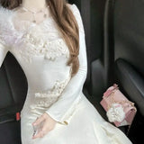 KYLETHOMASW  -  Autumn gentle wind French beautiful design sense slim fairy skirt atmosphere sense inner skirt super fairy fishtail dress