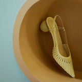 KYLETHOMASW  -  new spring summer women sandals natural leather plus size 22-25cm microfiber+sheepskin+pigskin pointed toe women shoes