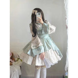 KYLETHOMASW  -  Women's Chinese Style Lolita Dress Improved Qipao Hanfu Long Sleeve OP Spring Daily Casual