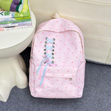 KYLETHOMASW  -  Dot Mochilas Mujer Bandage Bow Mochila Teenage Girls Bag Portable Lightweighte Bolsas Student Backpack Travel Bags for Woman
