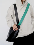 KYLETHOMASW  -  Casual Soft Leather Texture Style Wide Shoulder Strap Tote Bags Fashion Contrast Color Bags Female Large Capacity Crossbody Bag