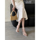 KYLETHOMASW  -  Sandals Stiletto Heels Fashion Womens Shoes 2025 Open Toe All-Match Suit Female Beige Luxury High Low Peep New Sexy Comfort Blac