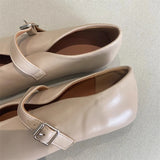 KYLETHOMASW  -  Elegant Ballet Flats Shoes for Women Soft PU Leather Mary Janes Shoes Ladies Spring Autumn Casual Streetwear Comfortable Loafers