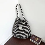 KYLETHOMASW  -  Streetwear Contrast Color Striped Women's Handbags Vintage Grunge All Match Shoulder Bags Casual Y2k Aesthetic Underarm Bag